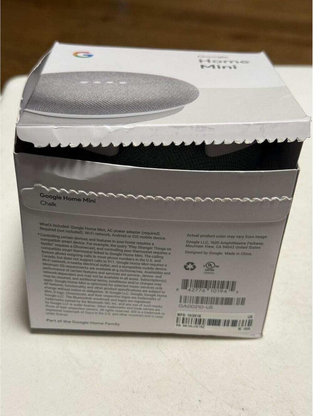 Google Home Mini Smart Speaker with Google Assistant - Chalk (GA00210-US)